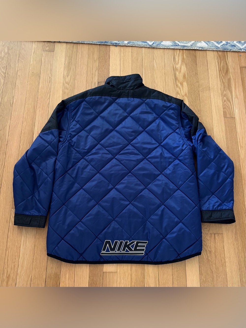 Vintage 90s Nike Puffer Jacket Mens L Black Tag Red Swoosh Fleece Taiwan Made